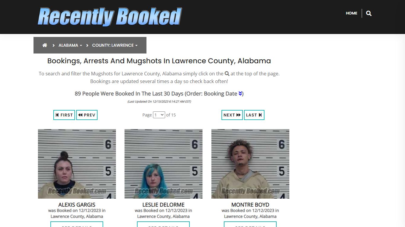 Bookings, Arrests and Mugshots in Lawrence County, Alabama