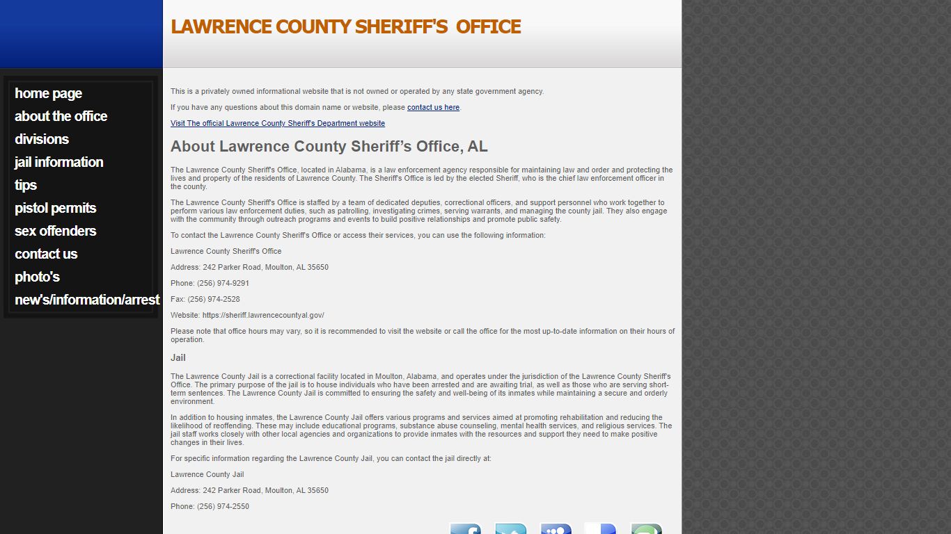 About Lawrence County Sheriff’s Office and Jail, AL.